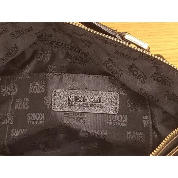 Michael Kors Black Satchel Shoulder Bag Handbag Hamilton Pebbled Leather EUC - Picture 5 of 5